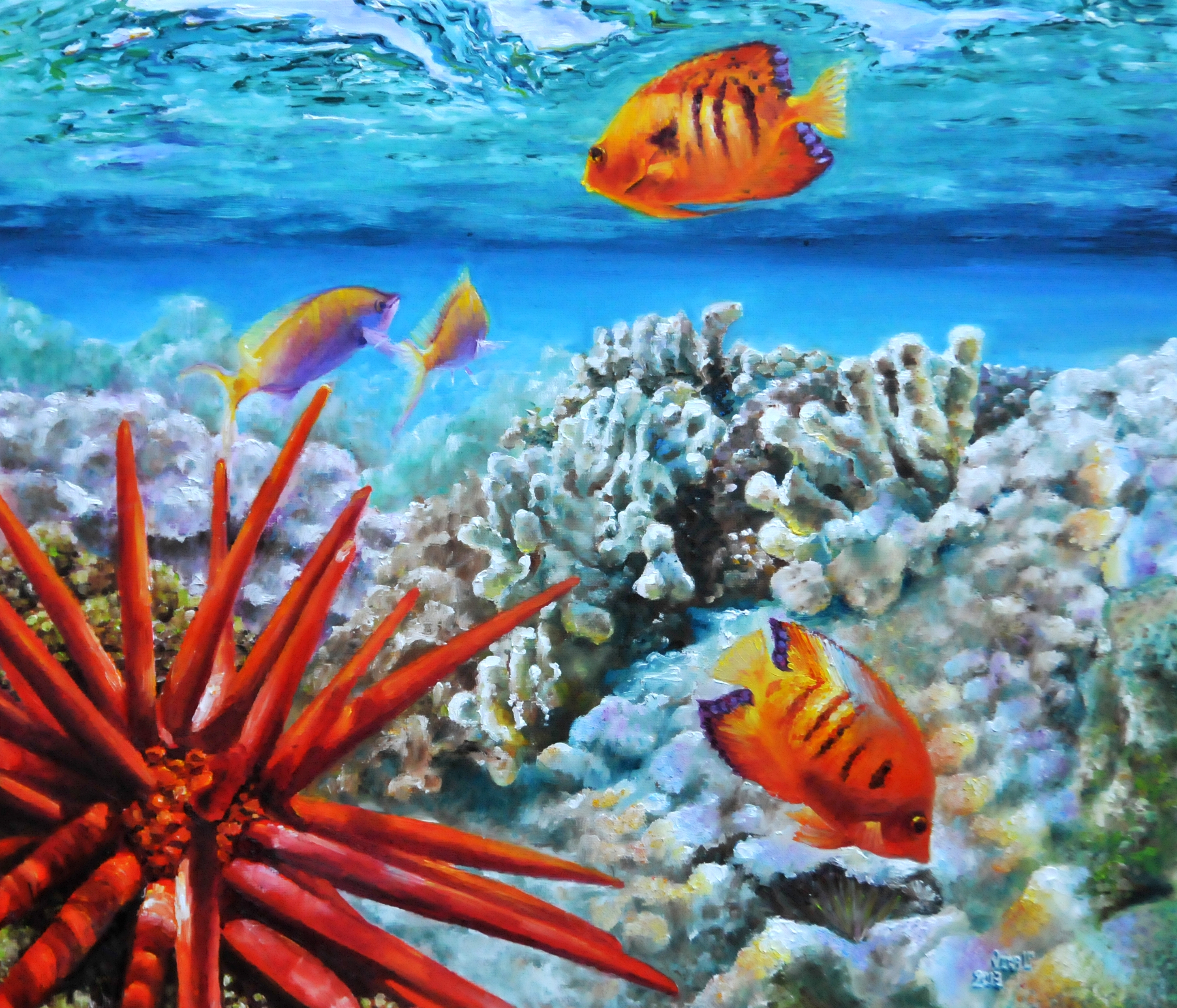 Flame angelfish | Oil paint on linen | Year: 2013 | Dimensions: 60X70cm