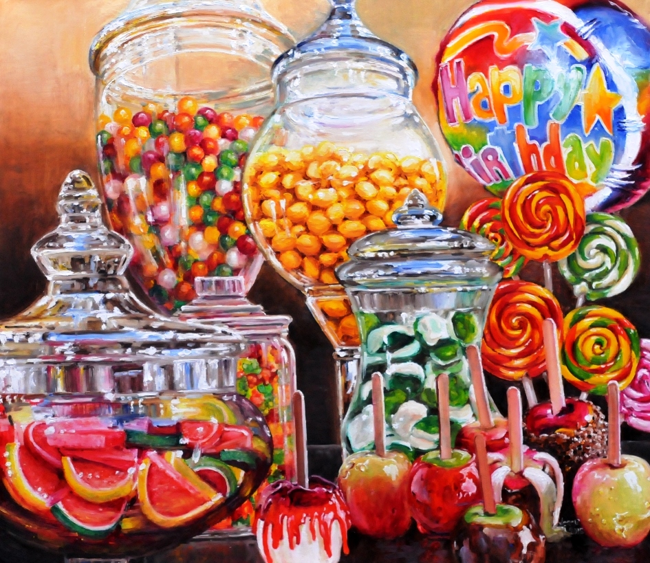 Candy, lots of it | Oil paint on linen | Year: 2015 | Dimensions: 50x60cm